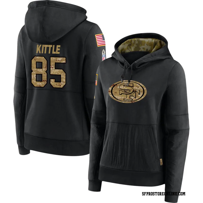 Black Women's George Kittle San Francisco 49ers 2020 Salute to Service Sideline Performance Pullover Hoodie