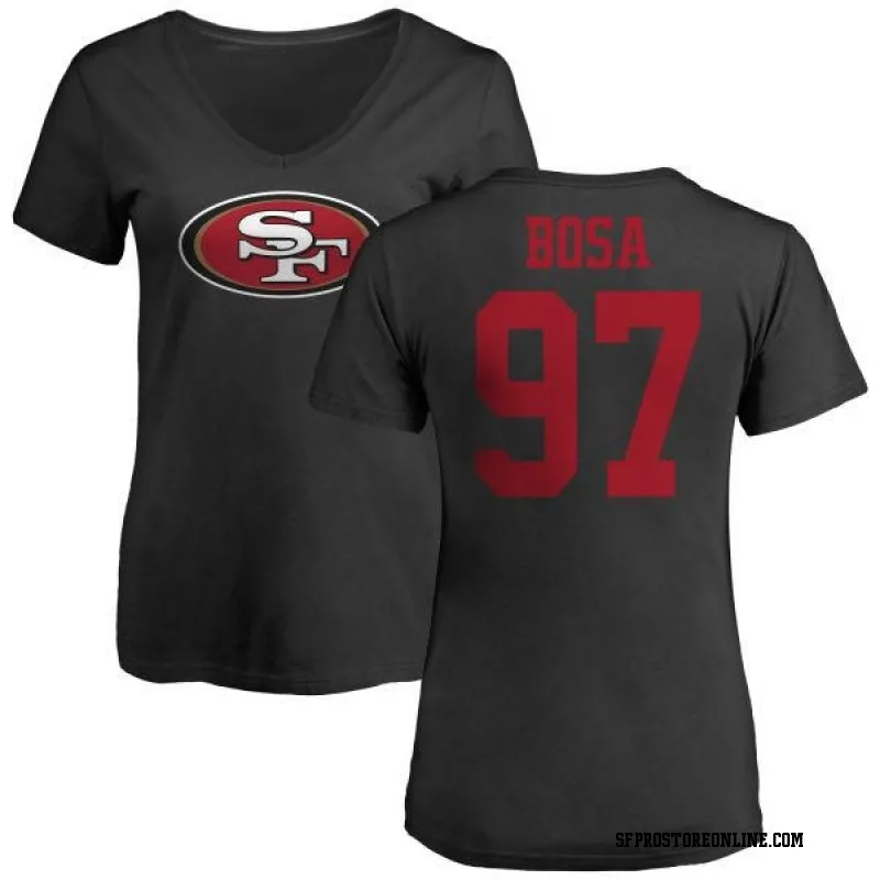 Black Women's Nick Bosa San Francisco 49ers Name & Number Logo Slim Fit T-Shirt
