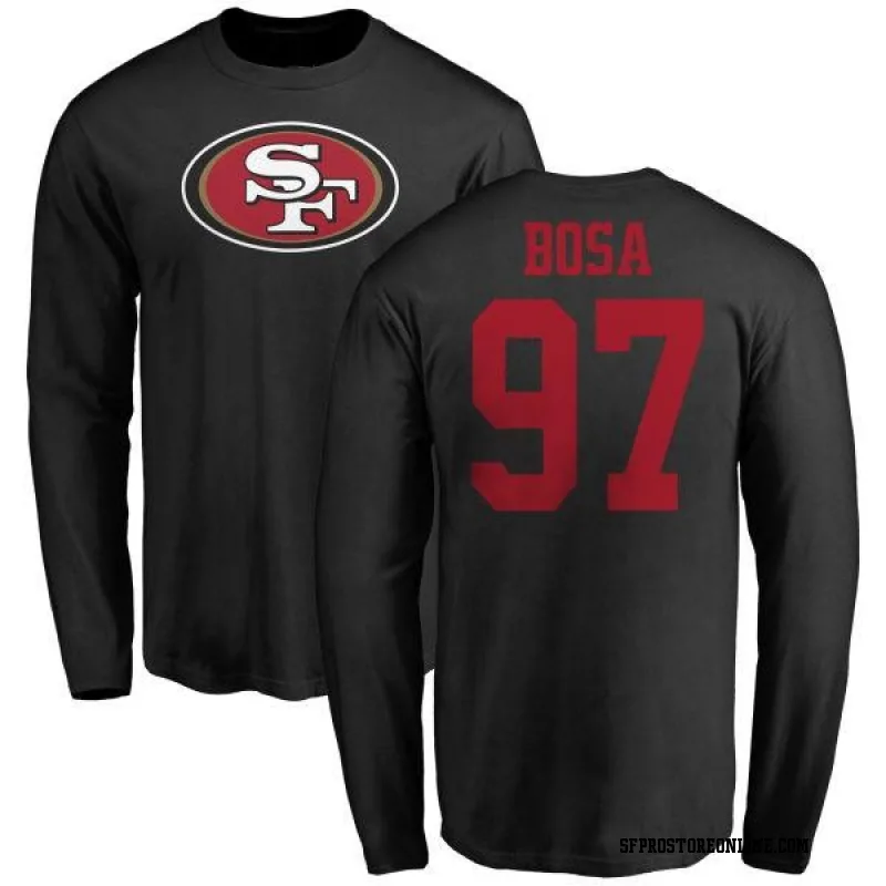 Black Youth Nick Bosa San Francisco 49ers Name & Number Logo Long Sleeve T-Shirt