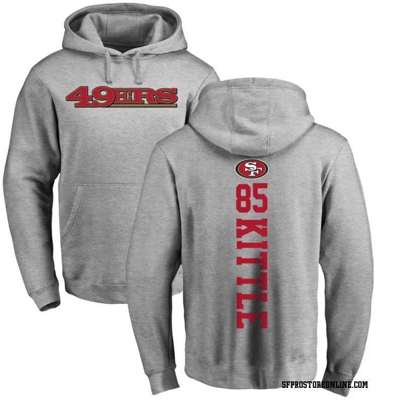 Men's George Kittle San Francisco 49ers Ash Backer Pullover Hoodie