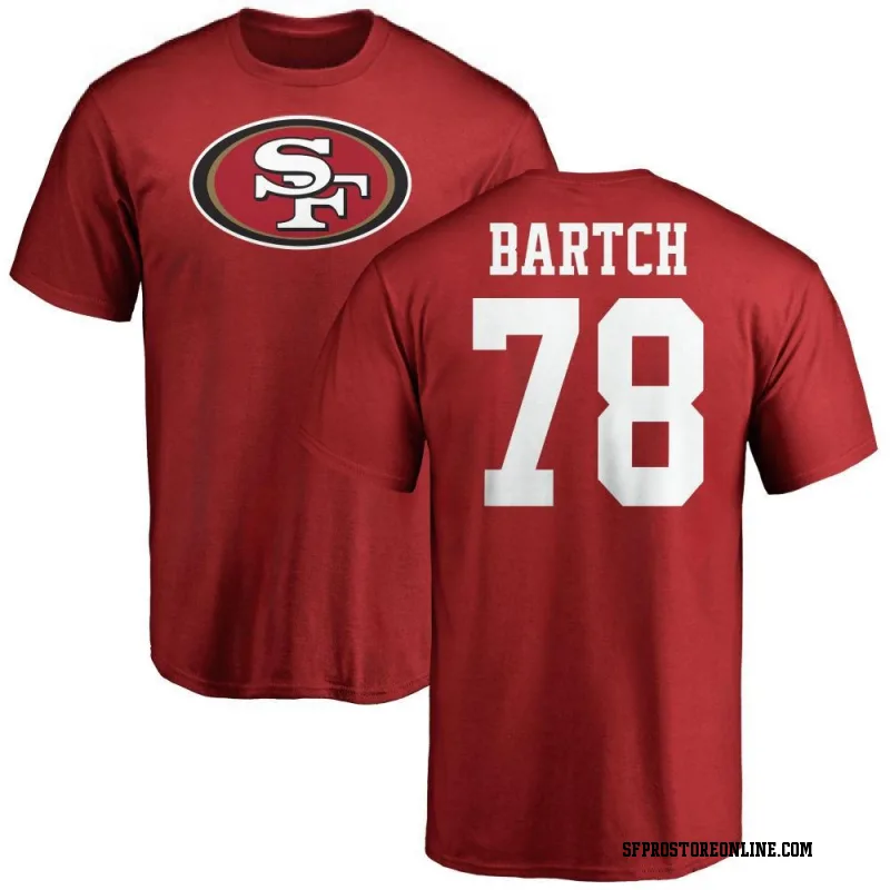 Red Men's Ben Bartch San Francisco 49ers Name & Number Logo T-Shirt