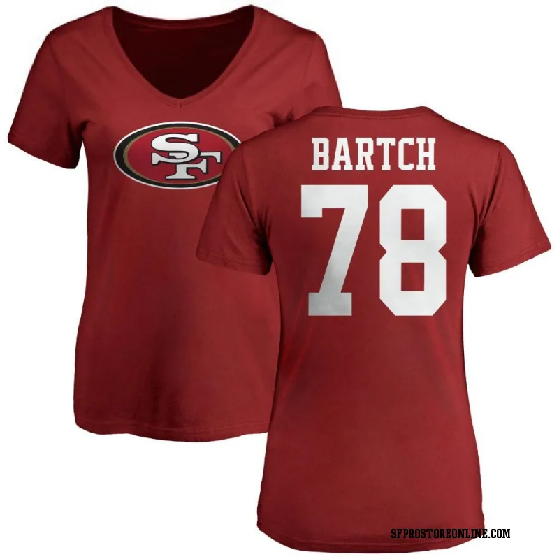 Red Women's Ben Bartch San Francisco 49ers Name & Number Logo Slim Fit T-Shirt