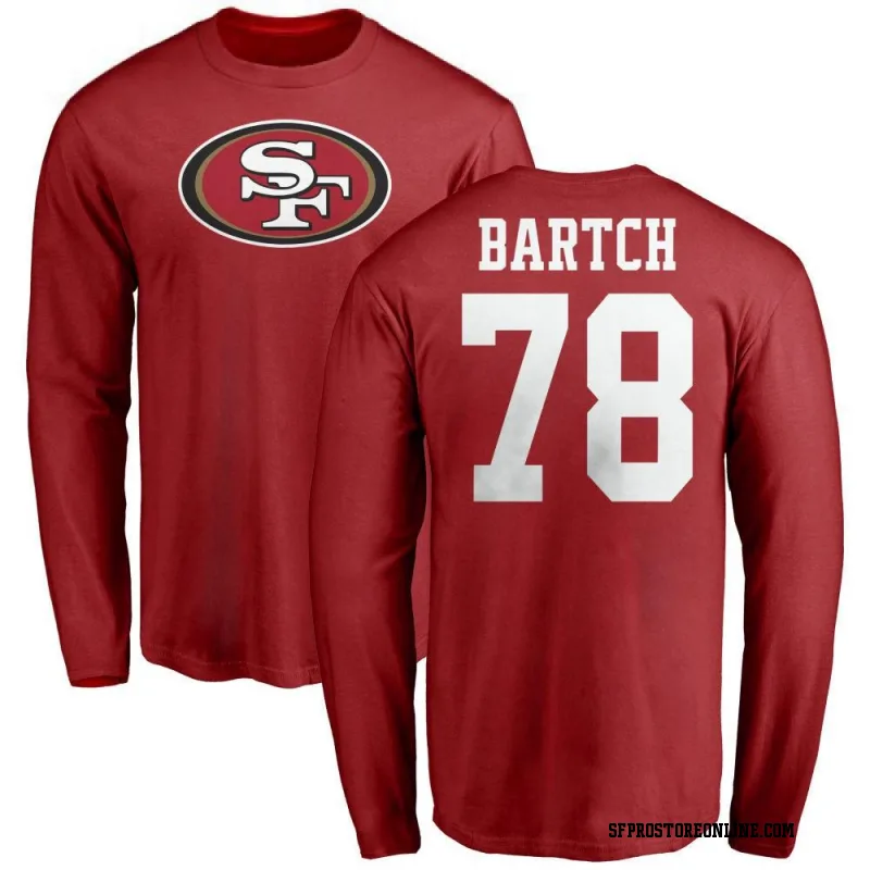 Red Youth Ben Bartch San Francisco 49ers Name & Number Logo Long Sleeve T-Shirt